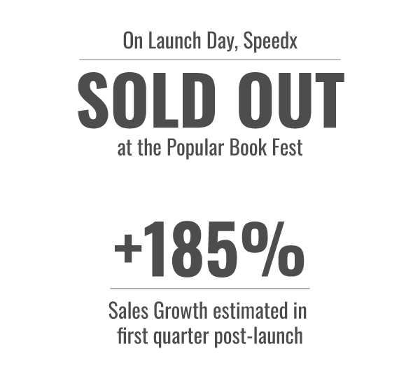 On Launch Day, Speedx SOLD OUT at the Popular Book Fest | +185% Sales Growth estimated in first quarter post-launch